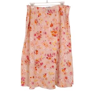 Tabloid vintage Y2K floral knee length skirt fairy colorful dainty whimsical